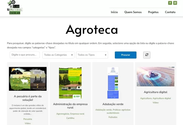 Agroteca Digital, da associação De Olho no Material Escolar