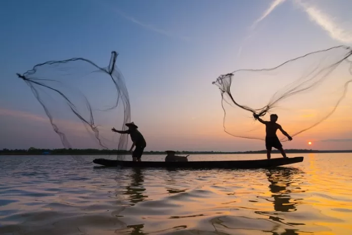 pescadores, emalhe, pescador