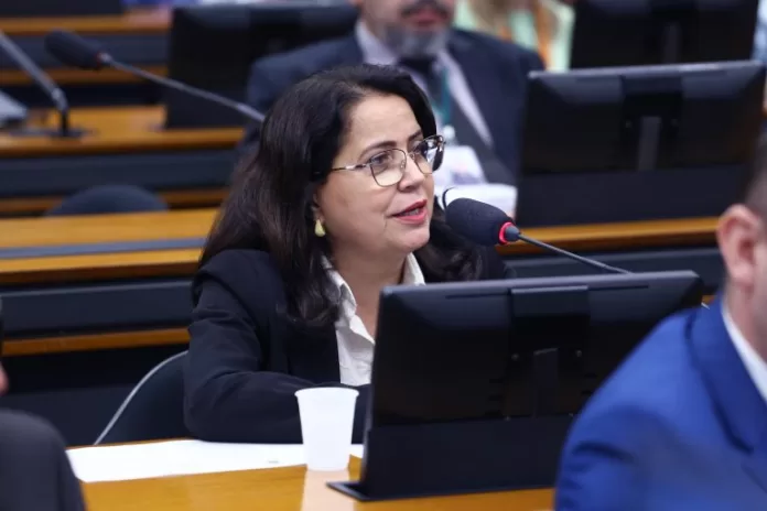 Rosângela Reis fala durante reunião de comissão