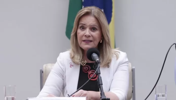 Lêda Borges fala durante reunião de comissão