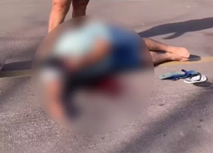 Durante briga de trânsito, motociclista é baleado no rosto em MT VEJA VÍDEO