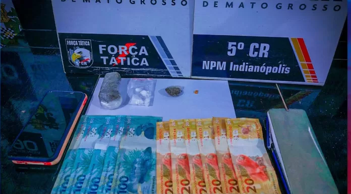 Casal é preso pela Força Tática por tráfico de drogas em distrito de Barra do Garças