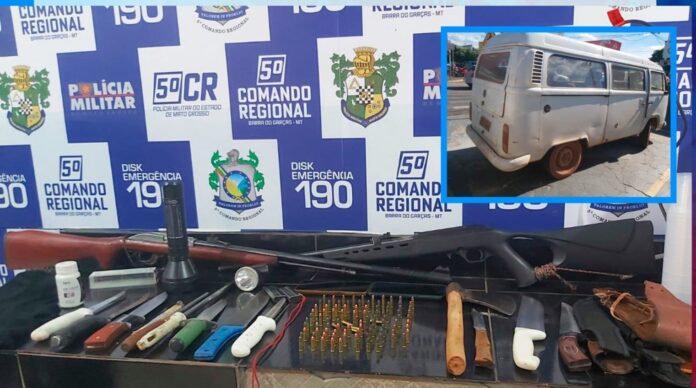 Suspeitos são presos com armas e munições próximo à praia da Arara em Pontal do Araguaia