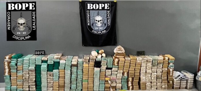 Bope realizou a maior apreensão do ano da PMMT e retirou de circulação 600 quilos de pasta base de cocaína