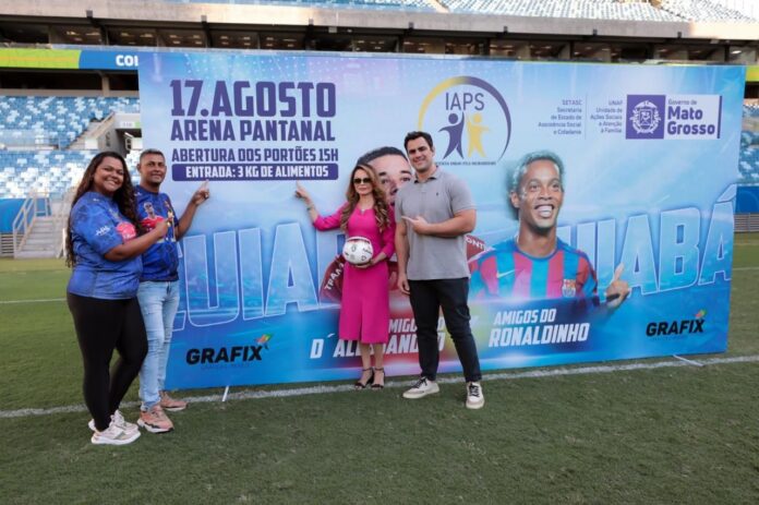 Madrinha do projeto Amigos da Solidariedade, Primeira-dama de MT convida a população para o maior jogo beneficente do ano na Arena Pantanal