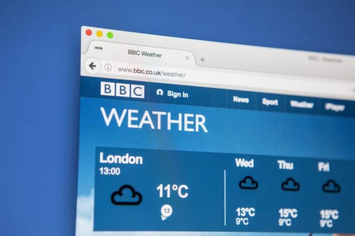 Imagem do site do BBC Weather