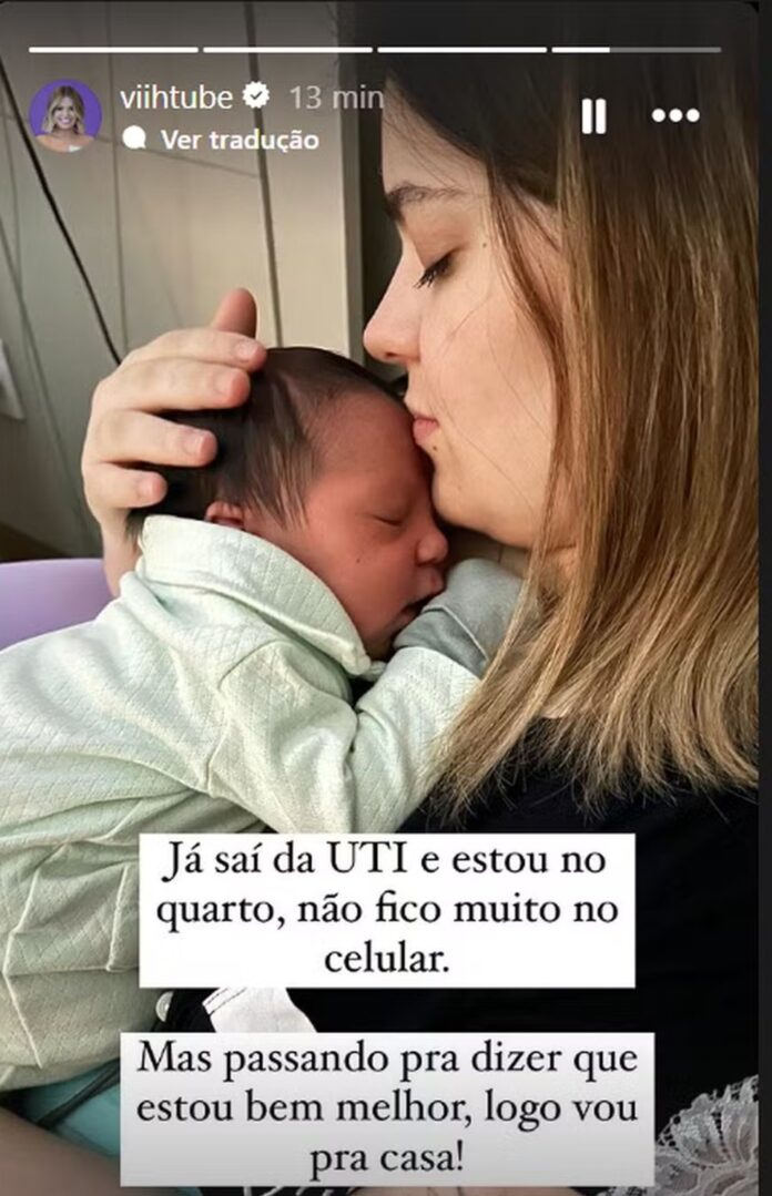 Viih Tube e o filho recém-nascido, Ravi — Foto: Reprodução/Instagram