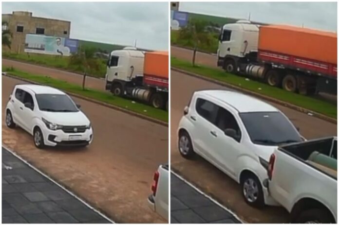 Vídeo flagra carro sem controle atingindo S10; mulher morre