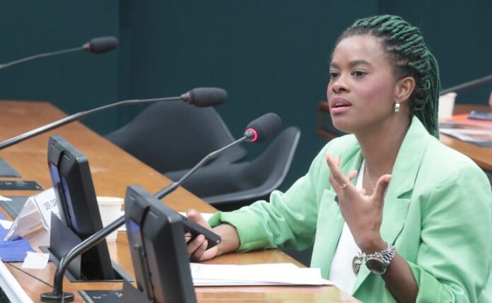 Deputada Carol Dartora (PT-PR) fala em comissão da Câmara dos Deputados