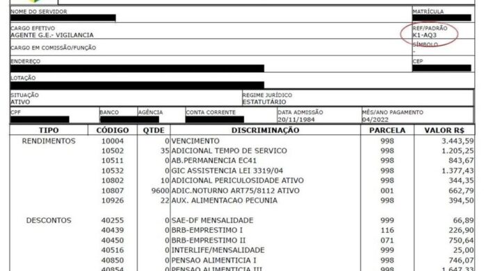 SAE DF (modelo de contracheque)