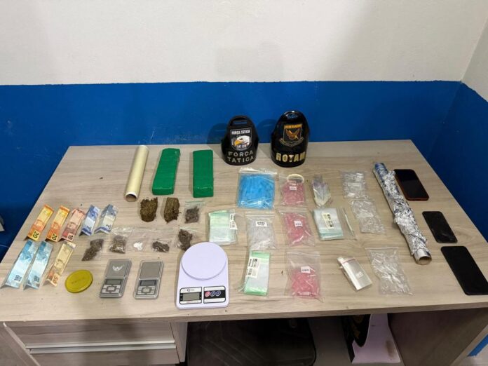 Rotam prende casal de faccionados e fecha ponto de venda de drogas em Lucas do Rio Verde - 