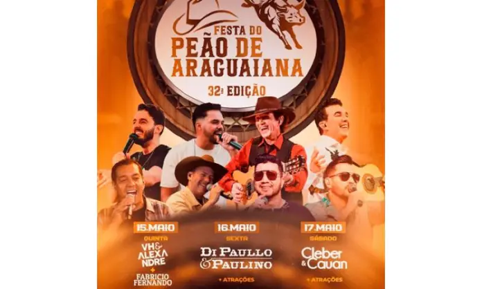 Festa do Peão de Araguaiana começa nesta quinta com shows nacionais