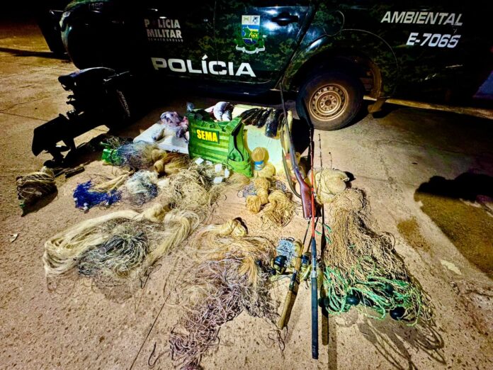 Operação apreende material predatório, pescado e arma de fogo no Rio das Mortes