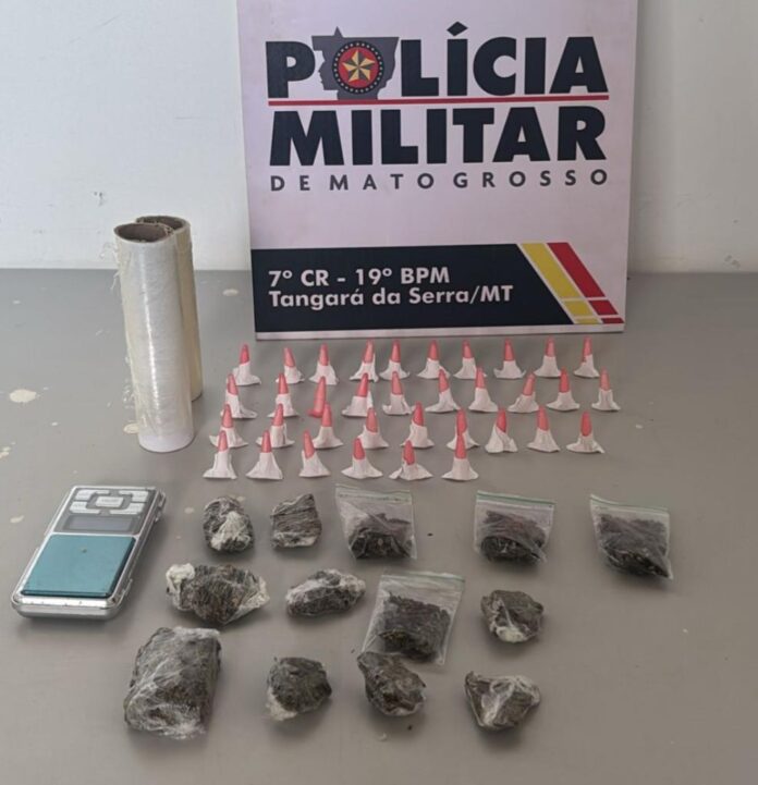 PM prende em flagrante faccionado com 48 porções de cocaína e maconha em Tangará da Serra - 