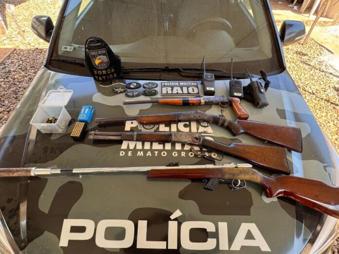Força Tática apreende quatro armas de fogo escondidas em poço em zona rural - 
