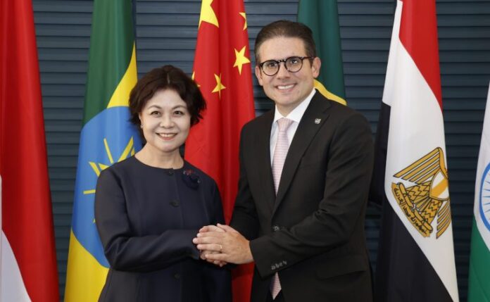 Reunião com a Vice-Presidente do Comitê Permanente da Assembleia Nacional Popular da China, sra. Tie Ning. Presidente da Câmara dos Deputados, Hugo Motta (REPUBLICANOS - PB)